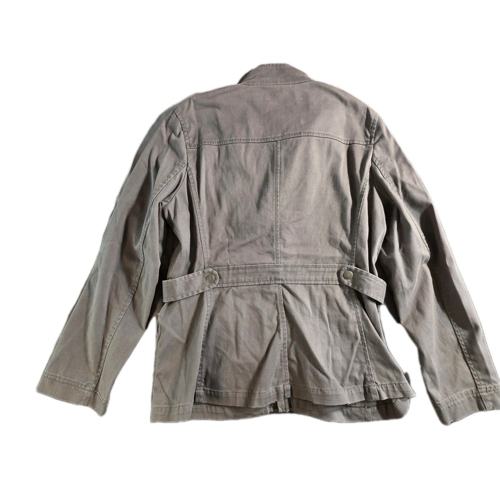Loft Petite Gray Utility Jacket Button Front Pock… - image 2